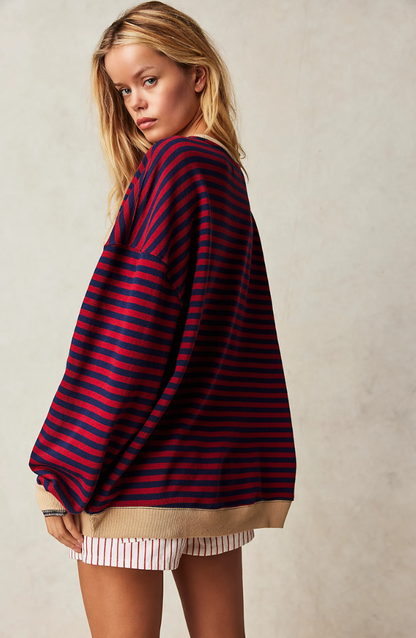 SANNE™ | GESTREEPTE OVERSIZED-PULLOVER